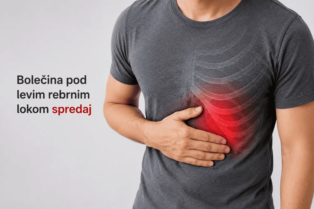 Bolečina pod levim rebrnim lokom spredaj
